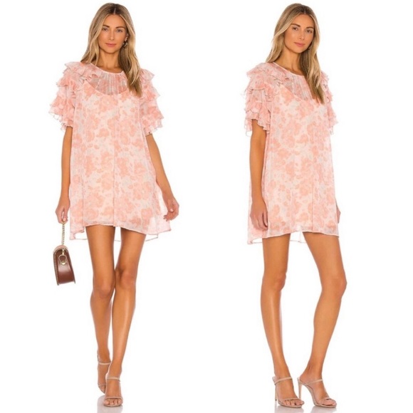 Tularosa Marlena Slip Dress In Blush Poppy Floral - Picture 2 of 7